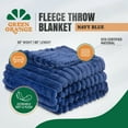 thumbnail image 2 of Green Orange 50" x 60" Fleece Throw Blanket in Stylish Gift Box, Navy Blue Color - Soft, Lightweight Plush Throw for Women, Men & Kids, 2 of 7