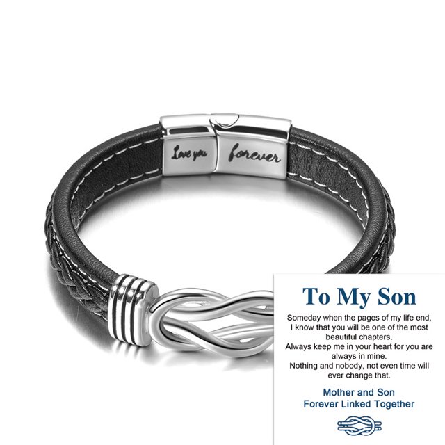 Pulsera de cuero de acero inoxidable para viajeros de moda europea y americana Pulsera de acero inoxidable con giro magnético lovemyson para hombre