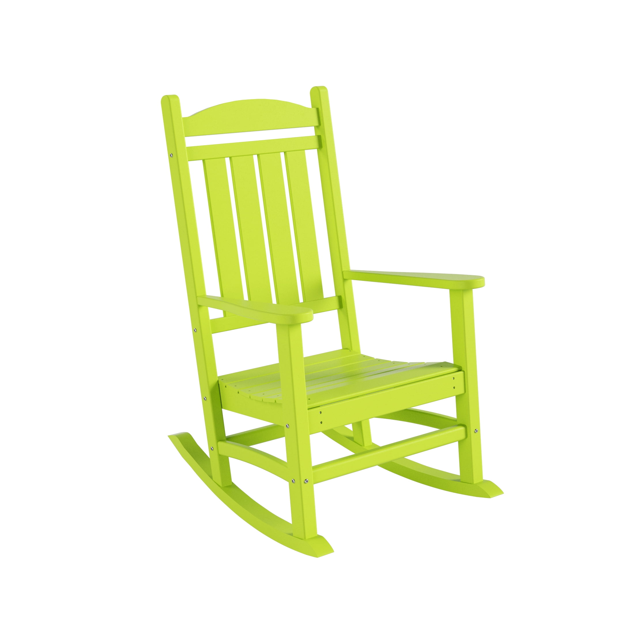 GARDEN Set of 2 Classic Plastic Adirondack Porch Rocking Chairs, Lime