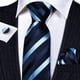 thumbnail image 4 of Set de Corbata Barry.Wang Rayas en Seda Tejida, Largo 150 cm, 4 of 6