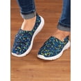 thumbnail image 3 of Silver Steps Comfort Flex Memory Foam Walking Shoe, Women’s Slip-On Sneaker, Blue Print, Size 10, 3 of 6