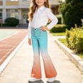 thumbnail image 3 of Trikvn Kids Flared Denim Pants Girls Stretch Bell Bottoms Casual Gradient Color Jeans Fashion Vintage Streetwear Trousers, 3 of 8