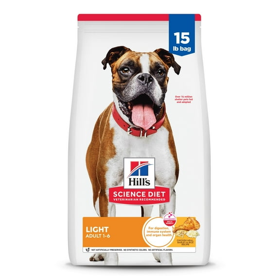 Hill's Science Diet Light Chicken & Barley Dry Dog Food, 15lb Bag