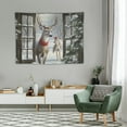NIJIANKEHAN Snowman Deer Wall Art Blanket Country Christmas Canvas