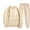 X99 Beige, variant on Glisme Girls Outfit Set Solid Color Long Sleeve Crew Neck Tees With Drawstring Pants Set Durable Wear Girls Outfit Size 2-3 Years Beige