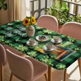 thumbnail image 3 of St. Patrick's Day Table Cloths for 3 Foot Rectangle Tables, Shamrocks Green Boots Bools Farm Plaid Patio Waterproof Elastic Fitted Tablecloths, Washable Rectangular Table Cover for Camping, 3 of 8