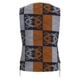 thumbnail image 4 of Bintarealwax Women's Tribal Print Vest Sleeveless V Neck Button Down Bow Tie Side Office Waistcoat Outerwear WY11075, 4 of 5