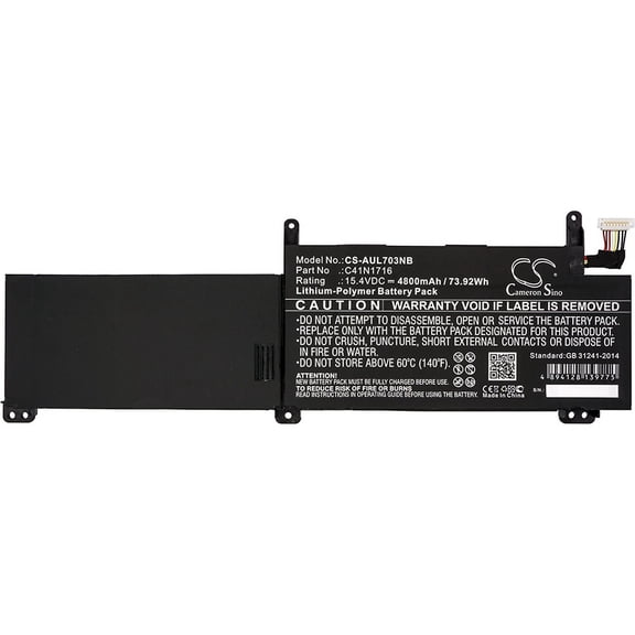 4800mAh 0B200-02770000 OB200-02770000M C41N1716 OB200-02770000P C41PqPH Battery for Asus GL703GM-EE188T GL703GM-EE014T GL703GM-E
