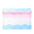 thumbnail image 7 of Yayeee Collapsible Storage Bin with Lid Fabric Closet Decorative Basket with Handles, Light Pink Stripes, 7 of 7