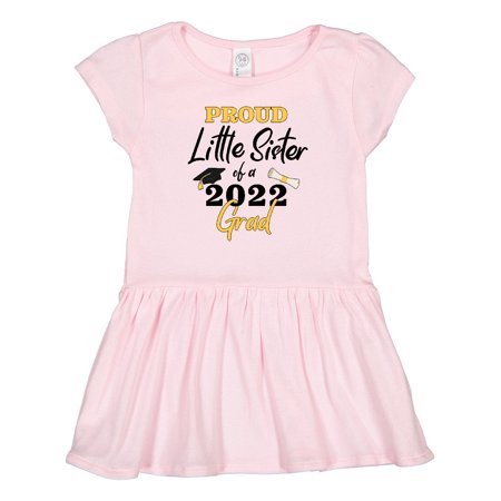 

Inktastic Proud Little Sister of a 2022 Grad Gift Toddler Girl Dress