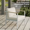 thumbnail image 6 of Aluminum Patio Furniture Set with Slim Armrests,4 Seat Modern Outdoor Conversation Set with Cushions and Coffee Table,Metal Patio Sofa Set Gray, 6 of 11