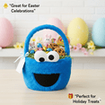 thumbnail image 3 of Sesame Street Cookie Monster Plush Easter Basket (1 Pack) – Blue Soft Plush Toy & Stationery Holder with Bonus LaPrima Morceau Bonbon, 3 of 6