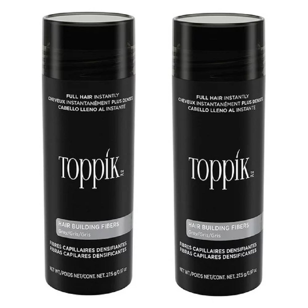 Toppik Hair Building Fibers, Fill In Fine or Thinning Hair Gray, 27.5