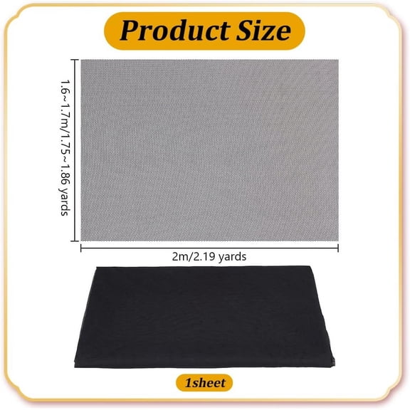 2m/2.2 Yards Black Micro Mesh Fabric 1.7~1.8 Yards Wide No Stretch Net Fabric Mesh Polyester Mesh Sheer Tulle Lace Fabric