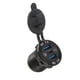 thumbnail image 5 of Cargador USB de 3 puertos con protección múltiple QC3.0 y cubierta impermeable para autos, camiones y vehículos recreativos., 5 of 14
