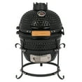 thumbnail image 6 of 13" Portable Ceramic Kamado Charcoal Grill with Stainless Steel Grate and Heat Deflectors for Outdoor Backyard, Camping BBQ Smoker, Black, 6 of 8