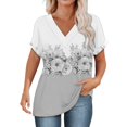 thumbnail image 2 of Womens Tops Womens Fashion T Shirts 2025 Short Sleeve Casual V Neck Summer Tops Cute Loose Fit Blouses Graphic Tees Shirts for Women, 2 of 5