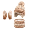 thumbnail image 3 of Toddler Hats, Gloves and Scarves Sets Winter Warm Knit Thick Thermal Stretchy Ski Head Hat Scarf Gloves Set, 3 of 7