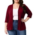 thumbnail image 6 of BUIGTTKLOP Plus Size Cardigans for Women Button down 3/4 Length Sleeve V Neck Comfy Lightweight Jackets, 6 of 8