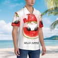 thumbnail image 3 of Fotbe Watermelon Gnome Camisa Hawaiana para Hombre Unisex – Camisa Casual de Verano con Botones de Manga Corta de Algodón y Lino,Medium, 3 of 7