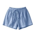 thumbnail image 6 of Hurxie Women's Wide Leg Shorts Drawstring Elastic Waist Vacation Casual Shorts Light Blue,M, 6 of 6