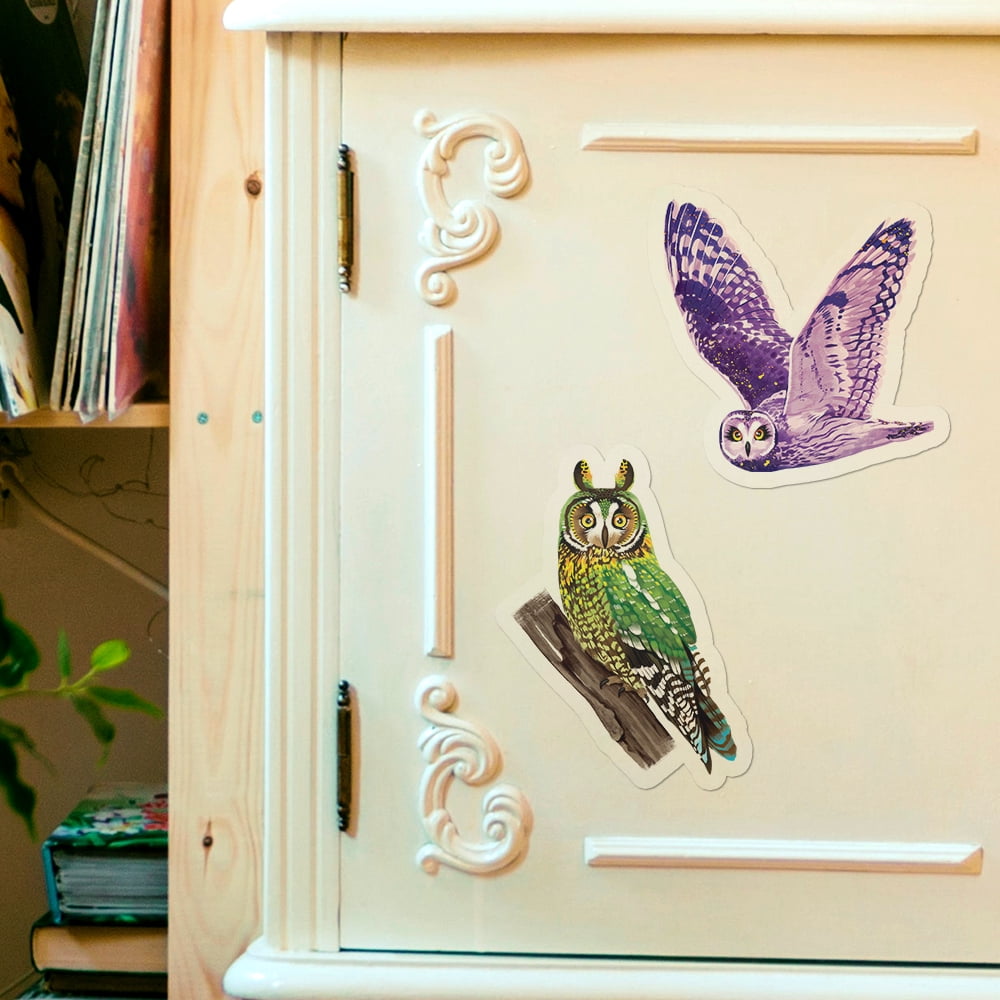 WIRESTER 2pcs Set Vinyl Decal Sticker For Notebook, Ipad - Colorful Owls