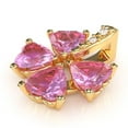 thumbnail image 2 of 4 Leaf Clover Shamrock Lab-Created Pink Sapphire Diamond Pendant In 14k Yellow Gold, 2 of 5