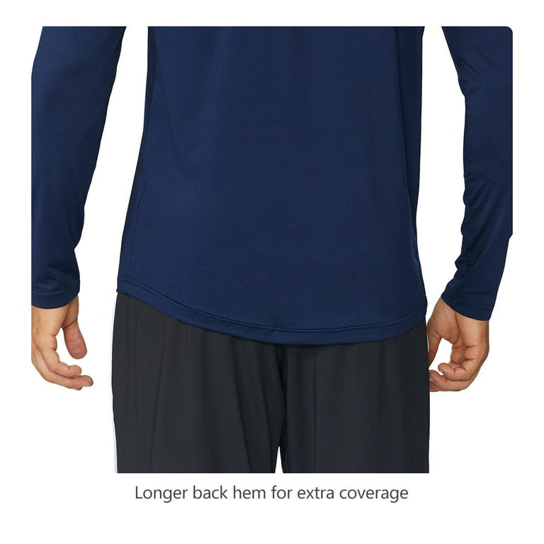 Baleaf Men's Long Sleeve Running Shirts Athletic Workout UPF 50+ Quick Dry Lightweight Navy Size L, Size: Large, Blue