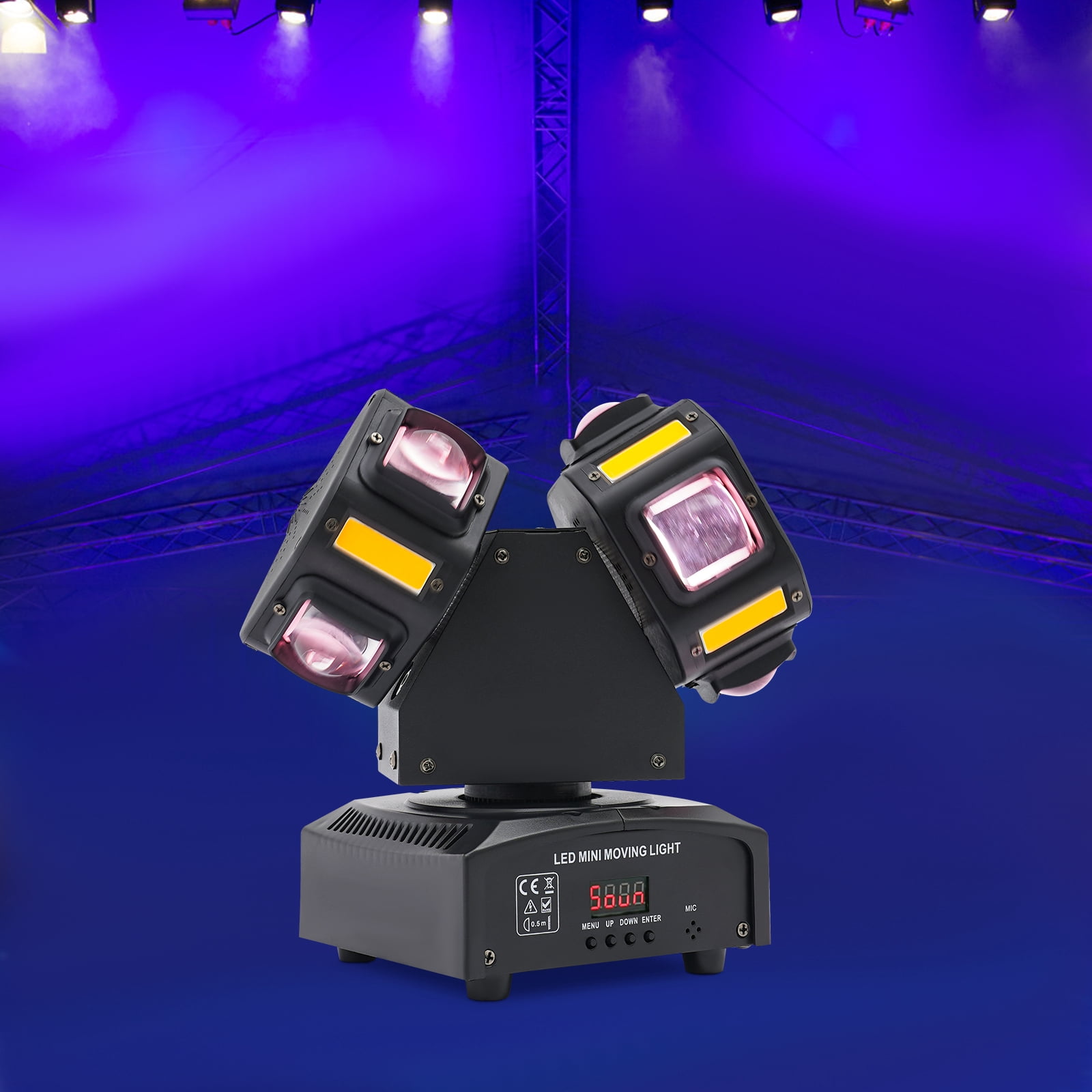 Wildnix RGB Stage Lights with High Precision Scanning, Adjustable Lighting Speed, DMX512 Control, Ideal for Parties and Events