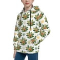 thumbnail image 2 of Kdxio Sloth Sitting Tropical Leaves Pattern Boys Athletic Unisex Boys Girls Hoodie with Pocket Sweatshirts-X-Large, 2 of 6