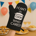 thumbnail image 2 of Creative Home Black Neoprene Oven Mitt "I Can't Cook Who Cares?", 2 of 11