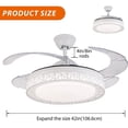 thumbnail image 4 of EAYSG 42 Inch Ceiling Fan with Lights Invisible Ceiling Fan Chandelier 3 Color 3 Speeds 4 Retractable ABS Blades for Bedroom Living Room Dining Room Decoration, 4 of 7