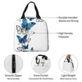 thumbnail image 3 of Yiaed Blue Flying Butterflies Print Insulated Lunch Bag Reusable Cute Tote Lunch Box, Leakproof Cooler Lunch Bags for Work Office Travel School Picnic, 3 of 5
