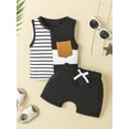 thumbnail image 2 of Bagilaanoe 2pcs Newborn Baby Boys Short Pants Set Striped Print Sleeveless Tank Tops + Shorts 6M 12M 18M 24M Infant Casual Summer Outfits, 2 of 9