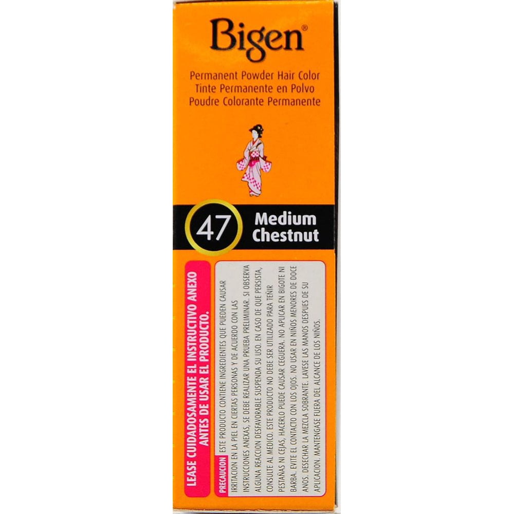 Bigen Permanent Powder Hair Color, 47 Medium Chestnut 1 ea (Pack of 6)