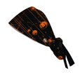 thumbnail image 4 of Voska Women's Halloween Printed Ponytail Scrub Cap Cotton Adjustable Work Hat Salon Spa Nursing Housework Full Coverage Cap Black one size, 4 of 6