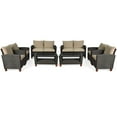 thumbnail image 1 of Costway 8PCS Patio Rattan Furniture Set Solid Wood Leg Cushioned Sofa Garden Lawn, 1 of 10