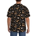 thumbnail image 3 of Gukieu Christmas Cookie Reindeer Print Men's Short-sleeved Shirts, Button-down Pocket Shirts, T-shirts, Beach Vacation Travel Summer Clothing-3X-Large, 3 of 5