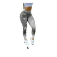 thumbnail image 3 of Sonducket Leggings deportivos Pantalones de yoga Traje de gimnasio Entrenamiento Legging de cintura Ropa para correr Multicolor Verano Prendas para la parte inferior del cuerpo Gris S, 3 of 6