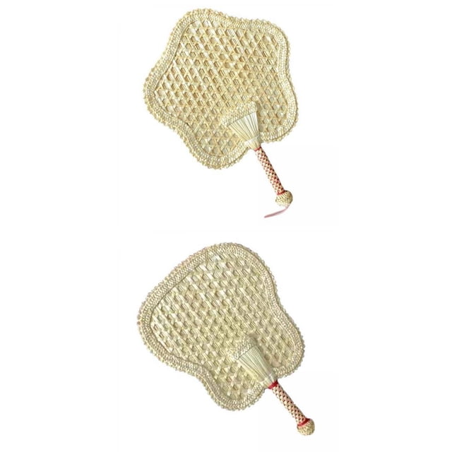 Ventiladores de Paja Tejida Perfecl Decorativos de mano para Interiores Y exteriores