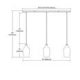 thumbnail image 2 of ELK Lighting 108 Hammered Glass 3 Light Linear Pendant Light, 2 of 2