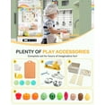 thumbnail image 5 of ZENPETIO Corner Wooden Play Kitchen Set for Kids Age 3+ w/Lights Sounds Stove Microwave Ice Maker Accessories Calendar Toddlers Pretend Play Kitchen Playset Green, 5 of 8