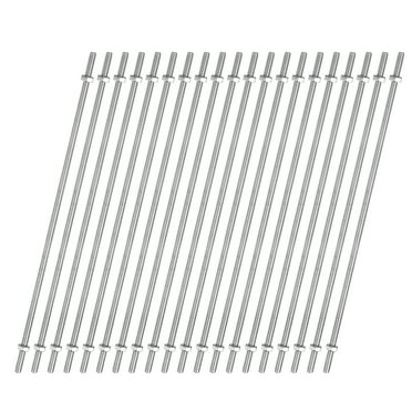 Uxcell 20pcs 8/32 Inch M4 Threaded Rods with Hex Nuts 16 Inch 304 Stainless Steel Rod, Silver