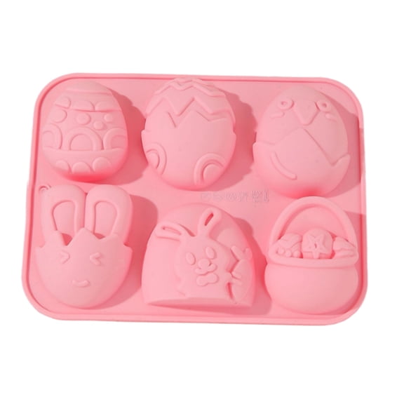 Easter Bunny Silicone Chocolate Mold for DIY Candy & Cake Decorating – Pink Baking Mold for Easter Treats, Non-Stick & Flexible