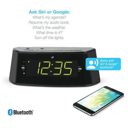 GPX - Bluetooth CD Clock Radio - Black