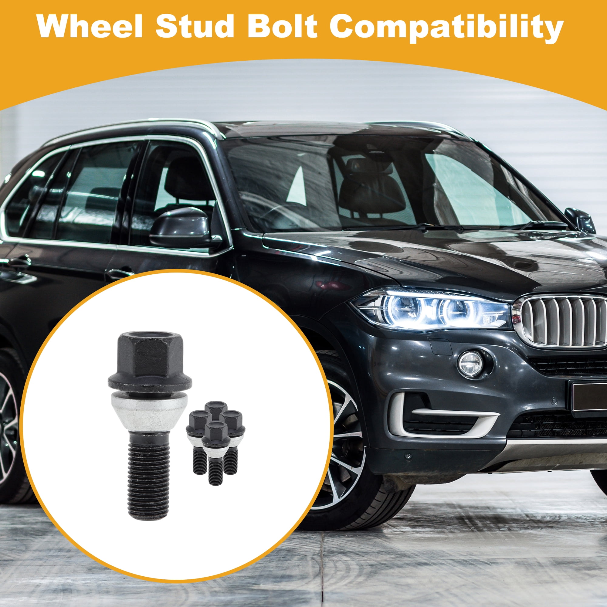 Unique Bargains 5 Pcs M14x1.5 Wheel Lug Stud for BMW X5 E53 2002-2006 Front Rear Set