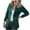 Green, variant on hgsbede Women's Solid Lapel Buttons Temperament Motorcycle Jacket Leather Suit Coat