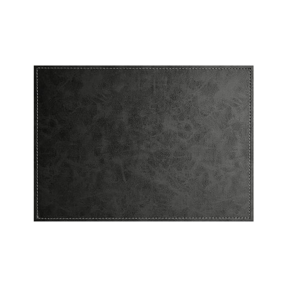 CounterArt Black Faux Leather Placemat Infused with Copper 4 Pack