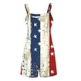 thumbnail image 6 of Women's American Flag Cotton Linen Jumpsuits 2025 Summer Wide Leg Short Romper with Adjustable Straps, Patriotic Casual Vacation Outfits, 6 of 7