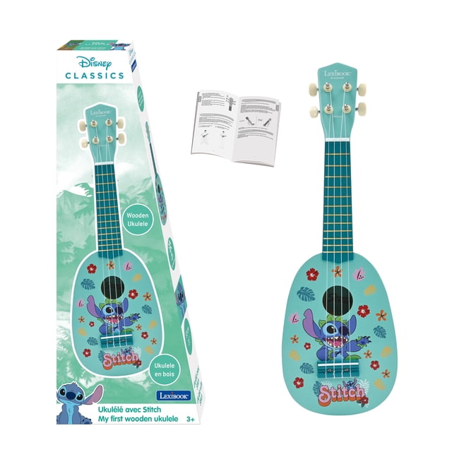 Lexibook Disney Stitch My First para ukelele, de madera, 53 cm, azul